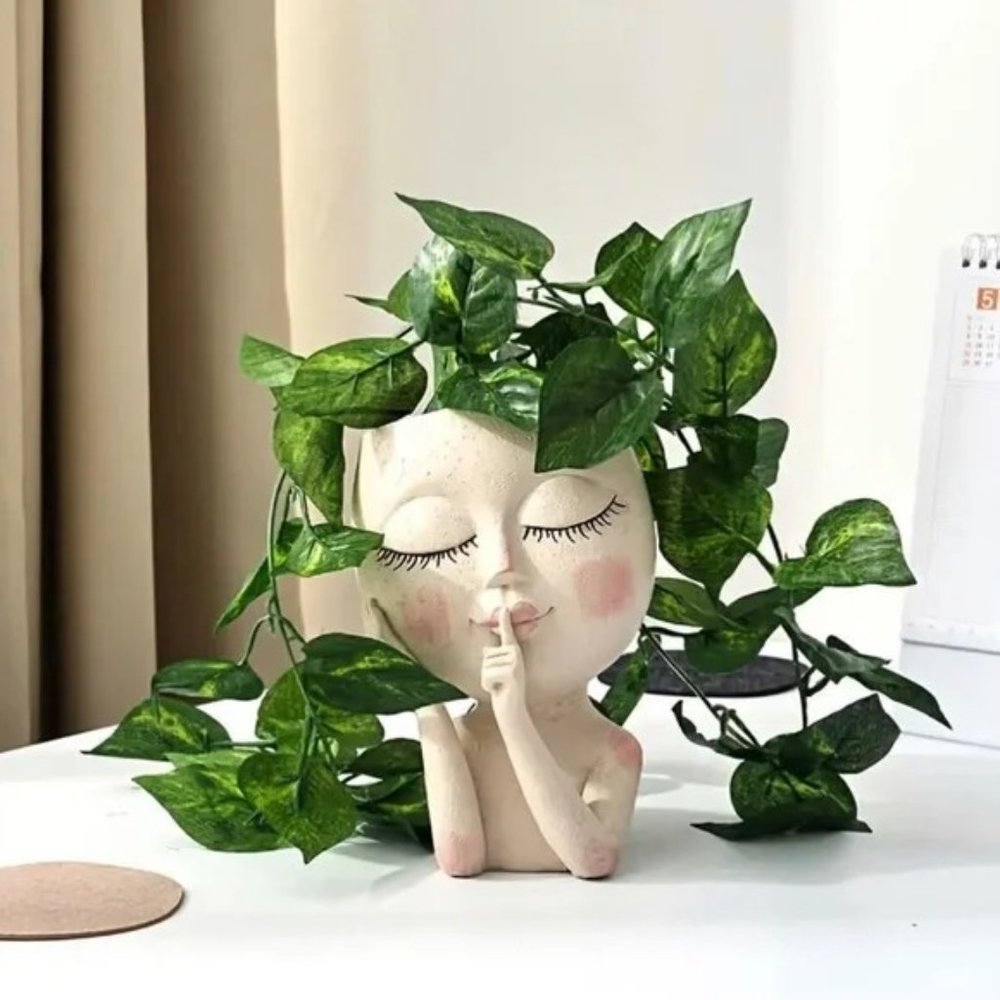 Unique Face Planter Pot - Perfect Gift for Friends & Family -With Drainage Holes